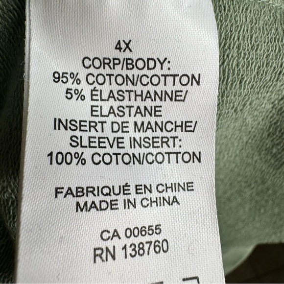 Pennington's Green Crew Neck Sweatshirt Lace Embroidered Sleeves Size 4x Casual - Picture 9 of 9